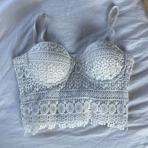 Forever 21- Beautiful white tight corset top!